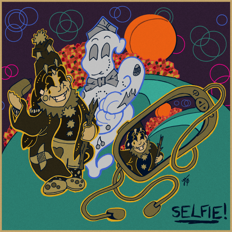 Weird Halloween Selfie, Monsters are funny!